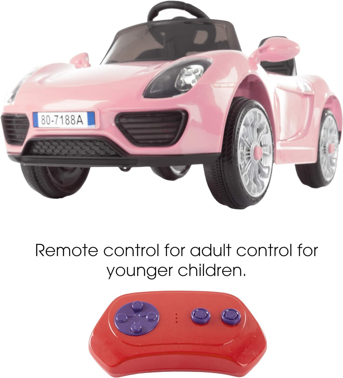 Lil' Rider Kids Ride On Car with Remote Control – Sports Car for Kids 6V Battery Powered Ride On Toys with Sound, MP3 and USB for Ages 3 – 6 (Pink)