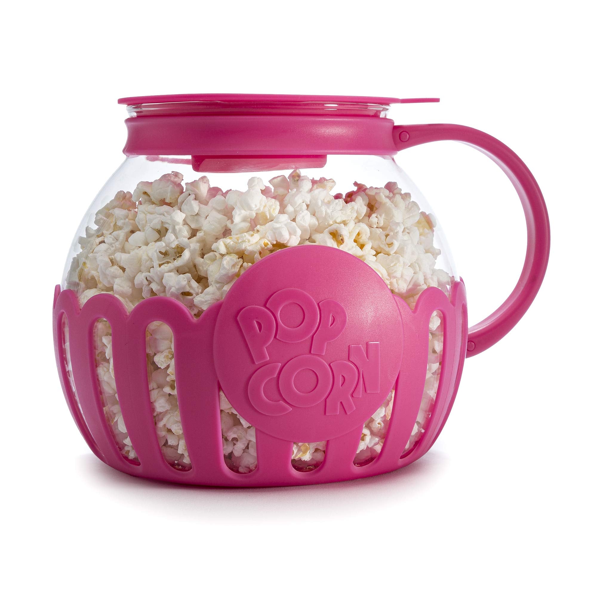 Ecolution Patented Micro-Pop Microwave Popcorn Popper with Temperature Safe Glass, 3-in-1 Lid Measures Kernels and Melts Butter, Made Without BPA, Dishwasher Safe, 3-Quart, Aqua