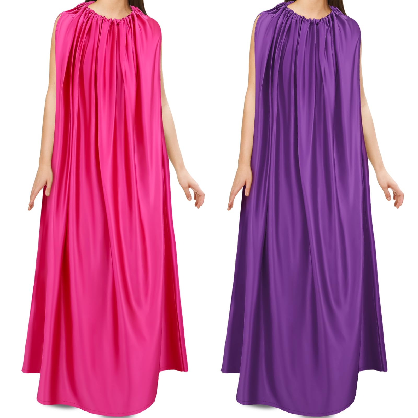 2 Pcs Yoni Steam Gown Sauna Steam Cloak Sauna Sweating Tool Steam Kit for Home Spa, Hair Salon(Rose, Purple)