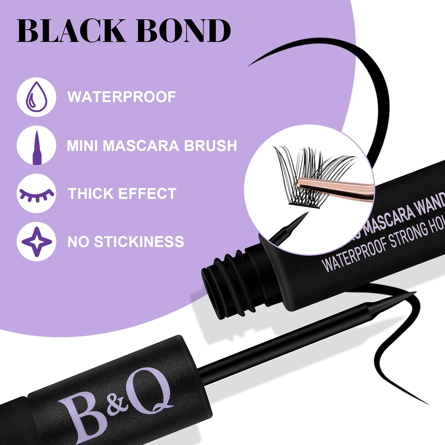 DIY Lash Extension Kit Individual Eyelash Extension Kit B&Q D Curl Cluster Lashes Individual Eyelashes with Lash Bond and Seal, Lash Applicator Tool DIY Lash Extensions at Home (Kit,40D-0.07D-8-18mix)