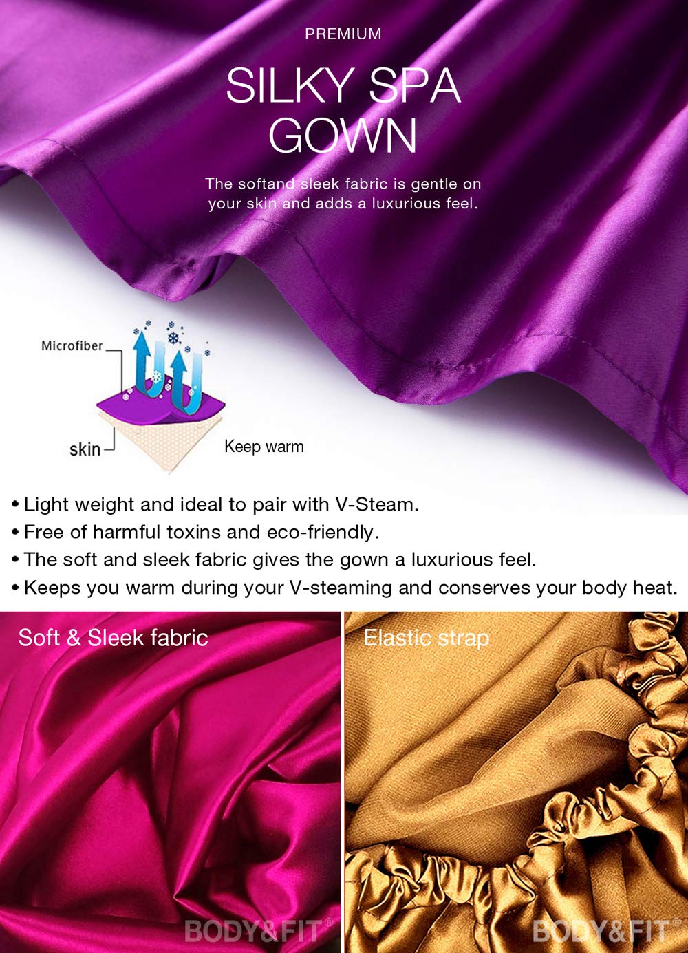 Steam Gown, Bath Robe, full body covering, soft and sleek fabric, eco-friendly for spa, sauna, hair salon and more