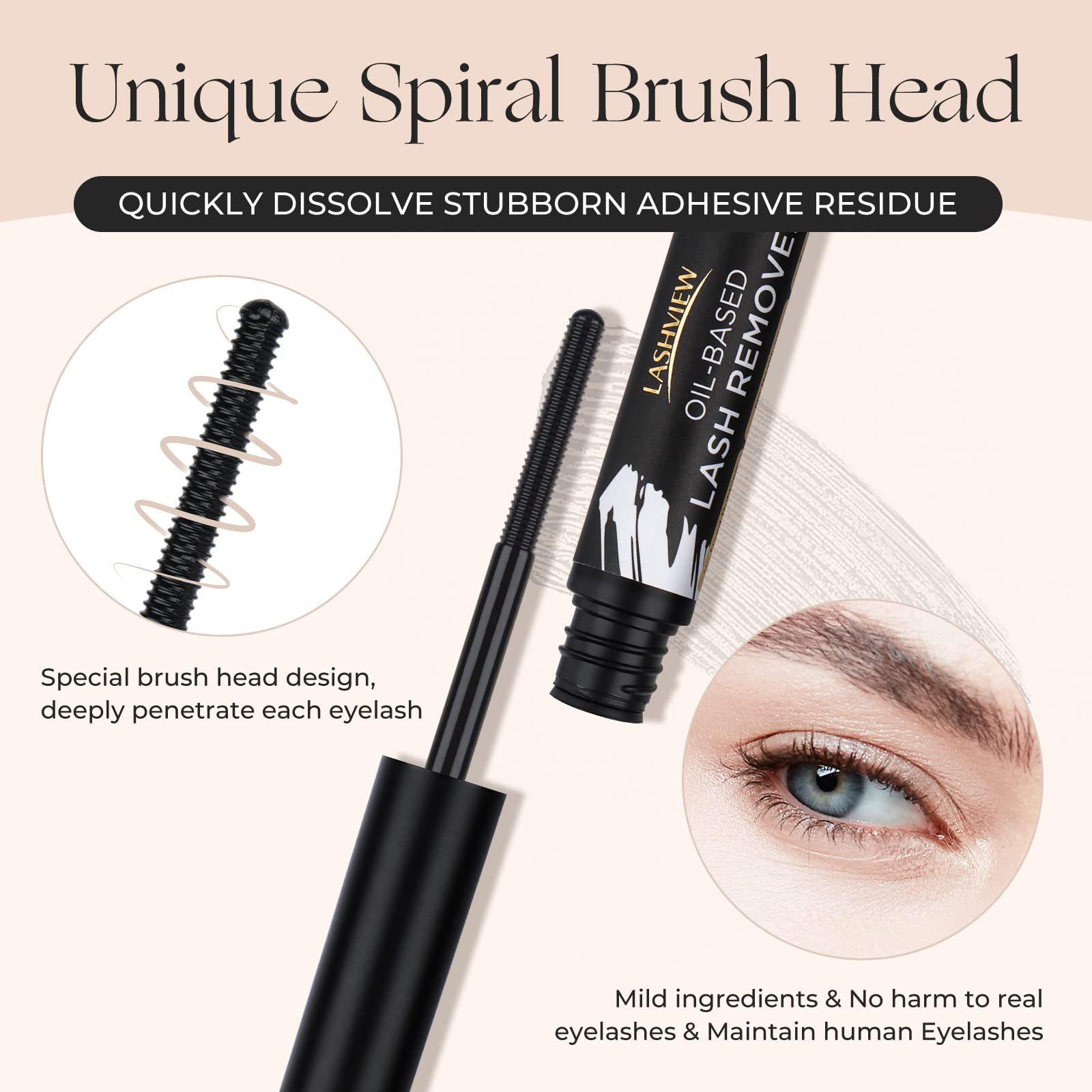 LASHVIEW Lash Bond and Seal, Cluster Lash Glue Strong Gentle Comfortable Lash Adhesive for All Day Wear Latex-Free Suitable for Sensitive Eyes Eyelashes Glue Waterproof