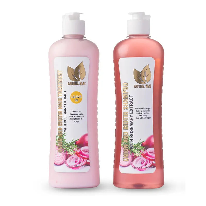 Onion, Biotin and Rosemary Shampoo & Treatment Set for Stronger, Thicker and Longer Hair - Soft and Shine, Hair Loss and Thinning Hair, Growth Shampoo for All Hair Types Conditioner Haircare Moisturizing