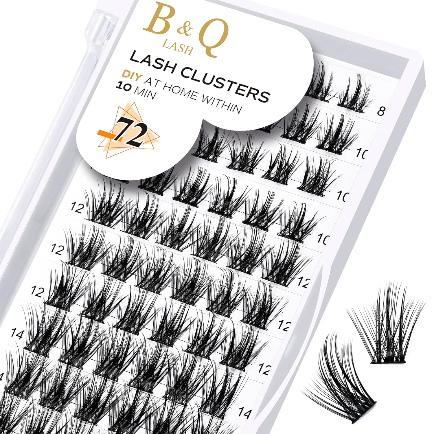 DIY Lash Extension Kit Individual Eyelash Extension Kit B&Q D Curl Cluster Lashes Individual Eyelashes with Lash Bond and Seal, Lash Applicator Tool DIY Lash Extensions at Home (Kit,40D-0.07D-8-18mix)