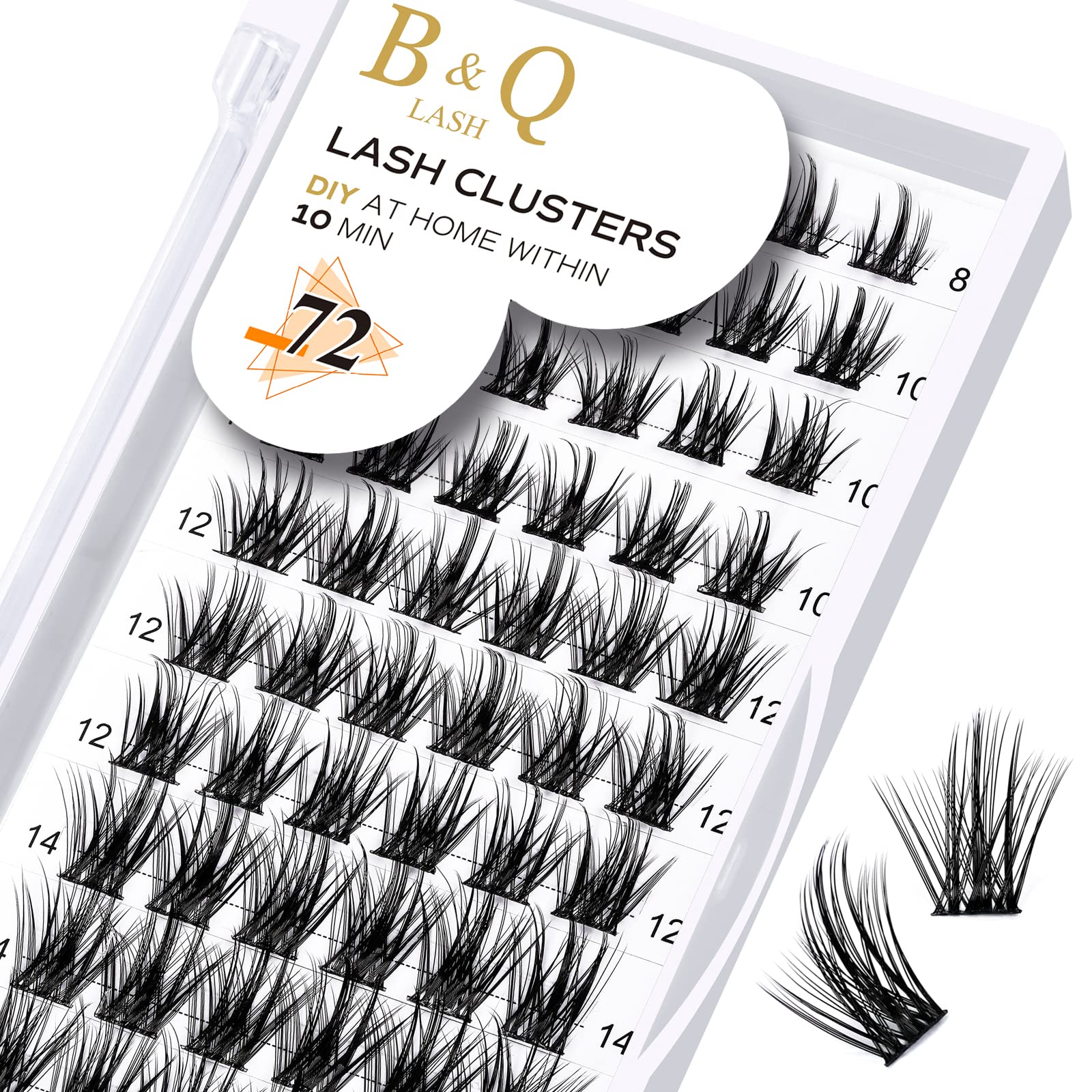 DIY Lash Extension Kit Individual Eyelash Extension Kit B&Q D Curl Cluster Lashes Individual Eyelashes with Lash Bond and Seal, Lash Applicator Tool DIY Lash Extensions at Home (Kit,40D-0.07D-8-18mix)