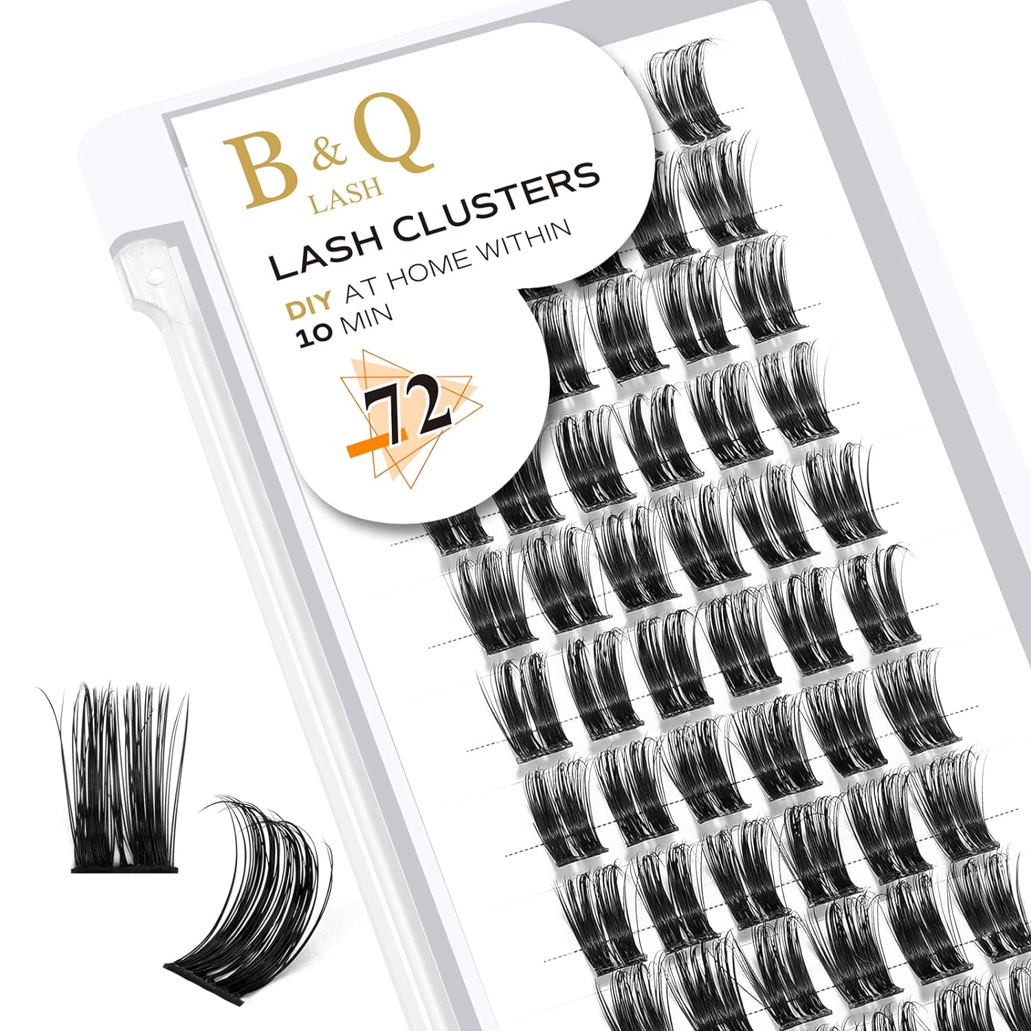 DIY Lash Extension Kit Individual Eyelash Extension Kit B&Q D Curl Cluster Lashes Individual Eyelashes with Lash Bond and Seal, Lash Applicator Tool DIY Lash Extensions at Home (Kit,40D-0.07D-8-18mix)