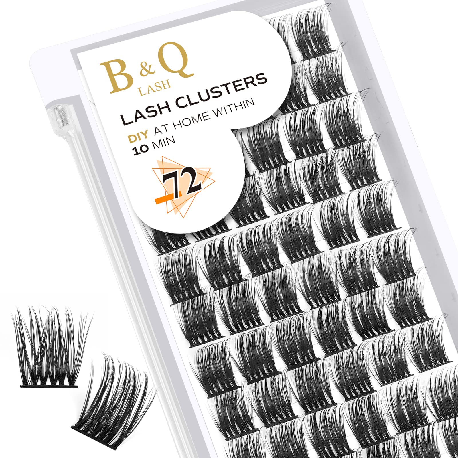 DIY Lash Extension Kit Individual Eyelash Extension Kit B&Q D Curl Cluster Lashes Individual Eyelashes with Lash Bond and Seal, Lash Applicator Tool DIY Lash Extensions at Home (Kit,40D-0.07D-8-18mix)