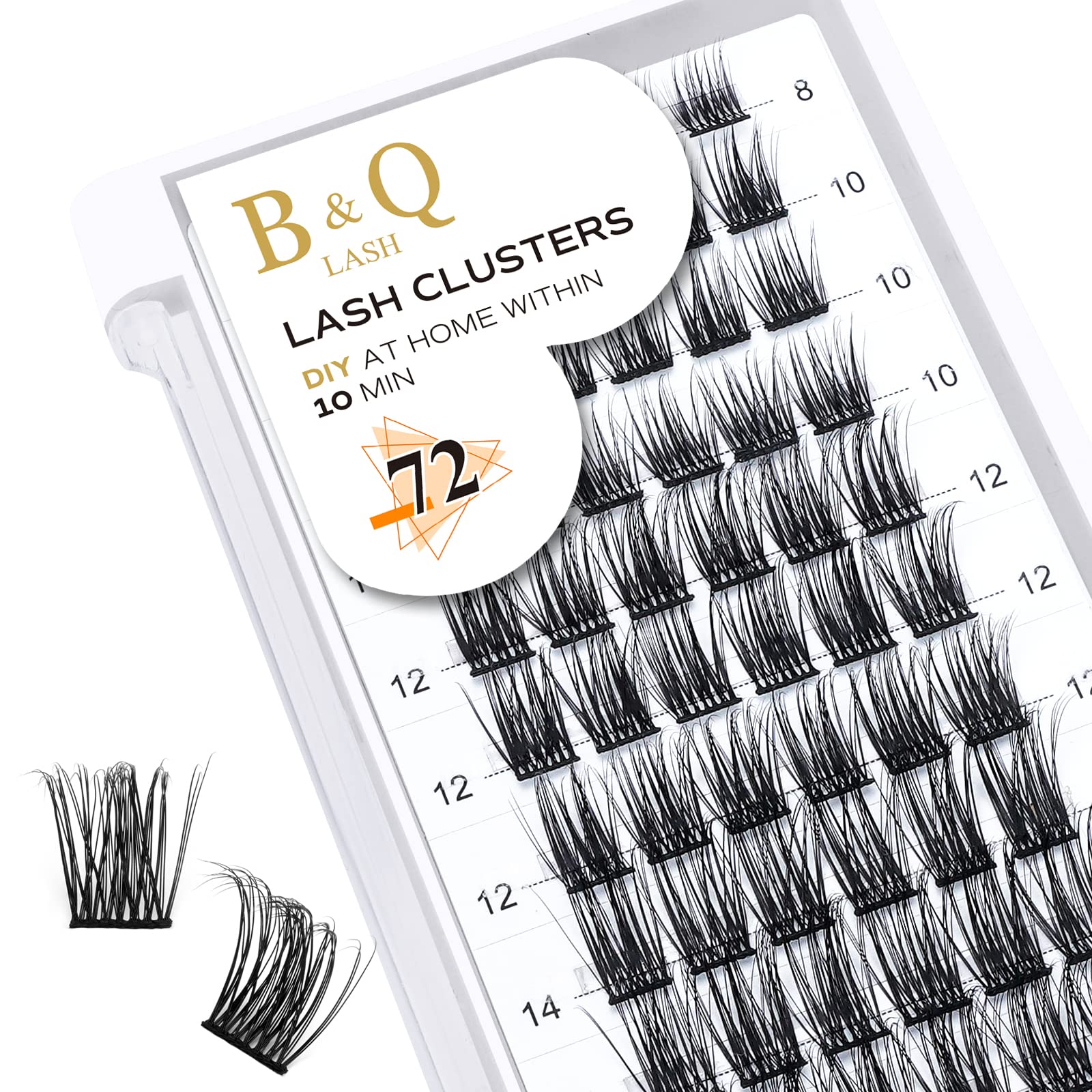 DIY Lash Extension Kit Individual Eyelash Extension Kit B&Q D Curl Cluster Lashes Individual Eyelashes with Lash Bond and Seal, Lash Applicator Tool DIY Lash Extensions at Home (Kit,40D-0.07D-8-18mix)