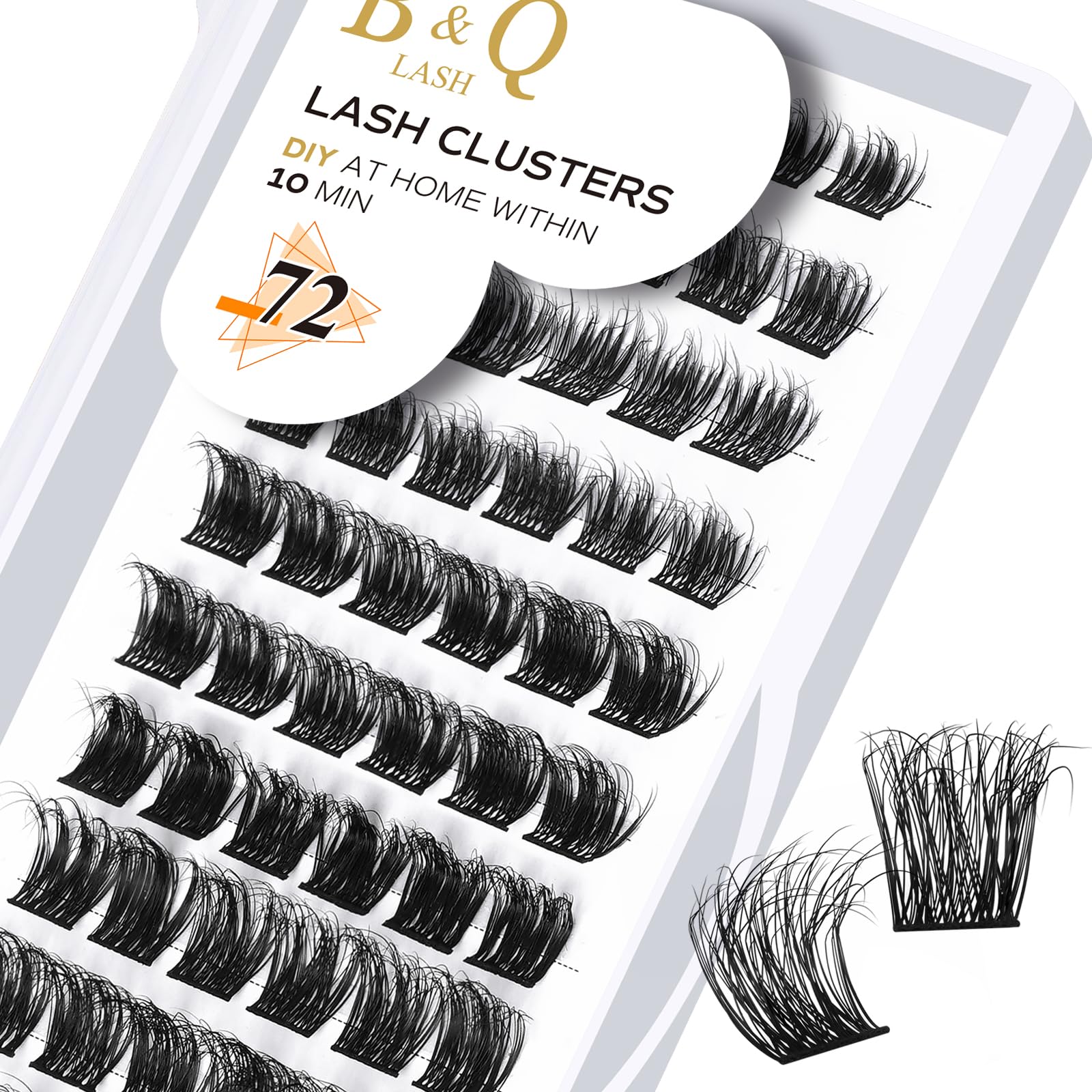 DIY Lash Extension Kit Individual Eyelash Extension Kit B&Q D Curl Cluster Lashes Individual Eyelashes with Lash Bond and Seal, Lash Applicator Tool DIY Lash Extensions at Home (Kit,40D-0.07D-8-18mix)