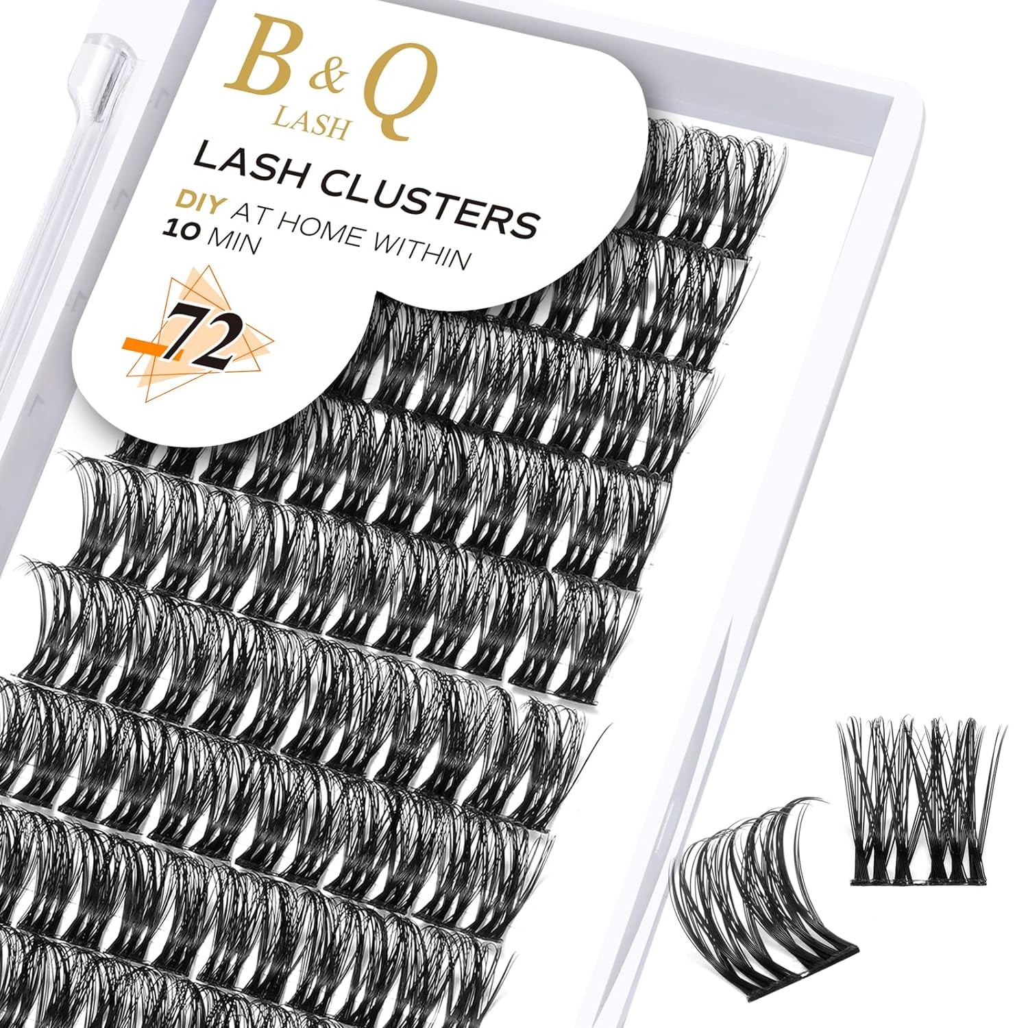 DIY Lash Extension Kit Individual Eyelash Extension Kit B&Q D Curl Cluster Lashes Individual Eyelashes with Lash Bond and Seal, Lash Applicator Tool DIY Lash Extensions at Home (Kit,40D-0.07D-8-18mix)