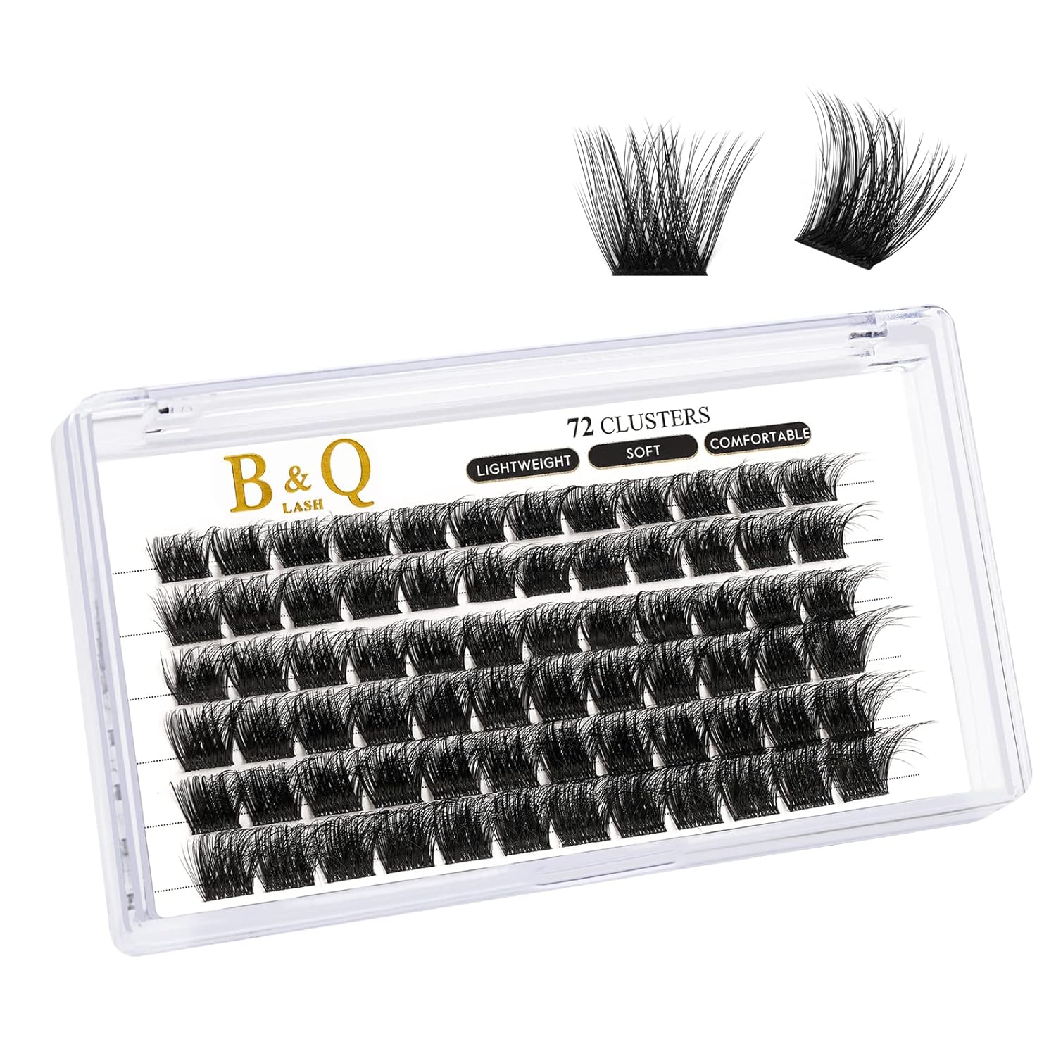 DIY Lash Extension Kit Individual Eyelash Extension Kit B&Q D Curl Cluster Lashes Individual Eyelashes with Lash Bond and Seal, Lash Applicator Tool DIY Lash Extensions at Home (Kit,40D-0.07D-8-18mix)