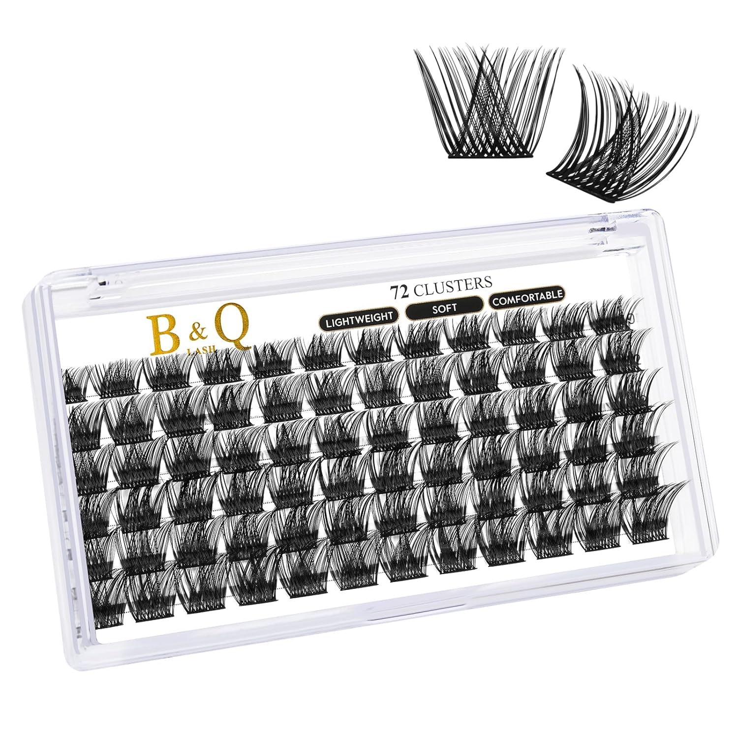 DIY Lash Extension Kit Individual Eyelash Extension Kit B&Q D Curl Cluster Lashes Individual Eyelashes with Lash Bond and Seal, Lash Applicator Tool DIY Lash Extensions at Home (Kit,40D-0.07D-8-18mix)