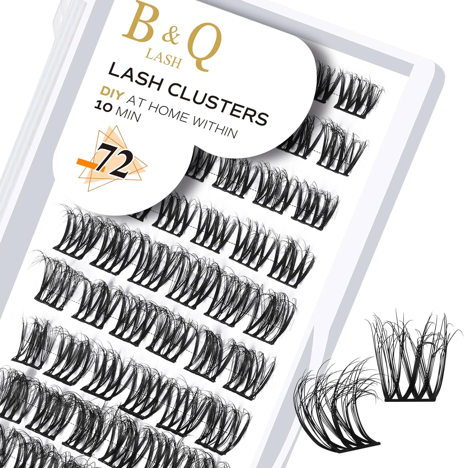 DIY Lash Extension Kit Individual Eyelash Extension Kit B&Q D Curl Cluster Lashes Individual Eyelashes with Lash Bond and Seal, Lash Applicator Tool DIY Lash Extensions at Home (Kit,40D-0.07D-8-18mix)