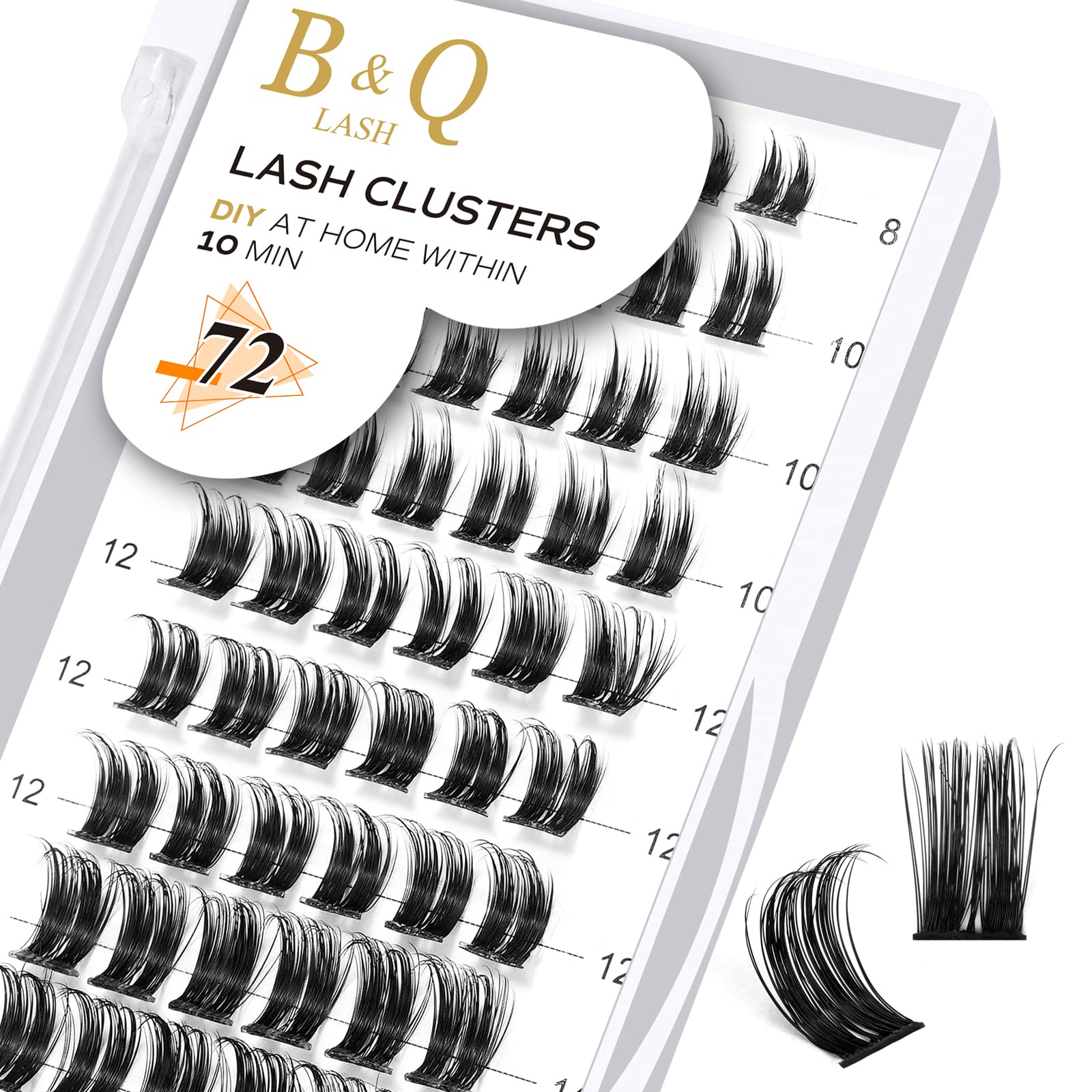 DIY Lash Extension Kit Individual Eyelash Extension Kit B&Q D Curl Cluster Lashes Individual Eyelashes with Lash Bond and Seal, Lash Applicator Tool DIY Lash Extensions at Home (Kit,40D-0.07D-8-18mix)