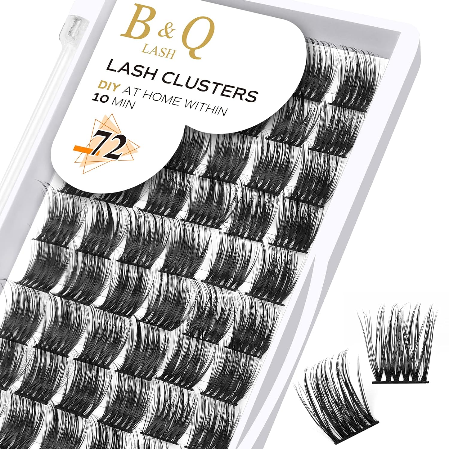 DIY Lash Extension Kit Individual Eyelash Extension Kit B&Q D Curl Cluster Lashes Individual Eyelashes with Lash Bond and Seal, Lash Applicator Tool DIY Lash Extensions at Home (Kit,40D-0.07D-8-18mix)