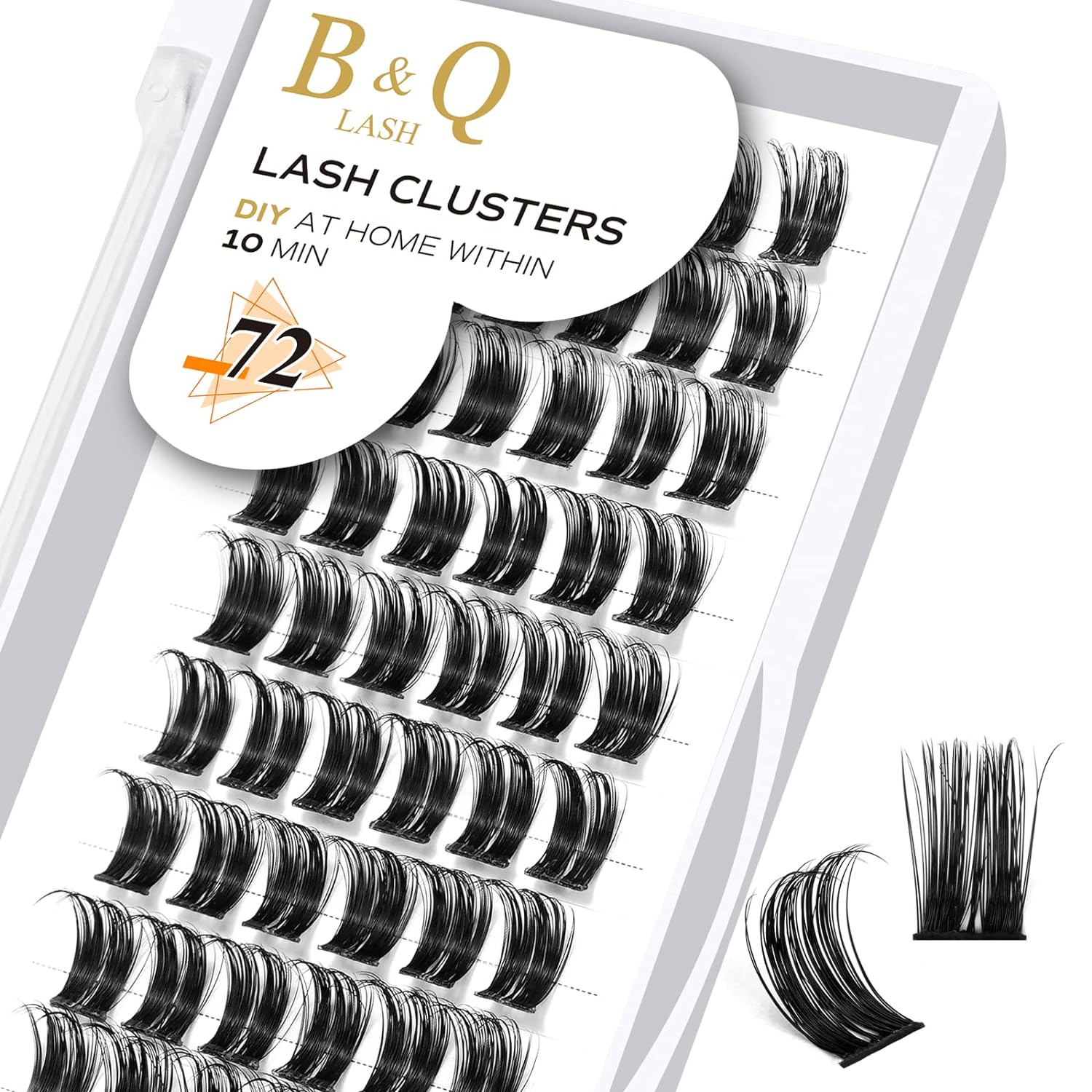 DIY Lash Extension Kit Individual Eyelash Extension Kit B&Q D Curl Cluster Lashes Individual Eyelashes with Lash Bond and Seal, Lash Applicator Tool DIY Lash Extensions at Home (Kit,40D-0.07D-8-18mix)