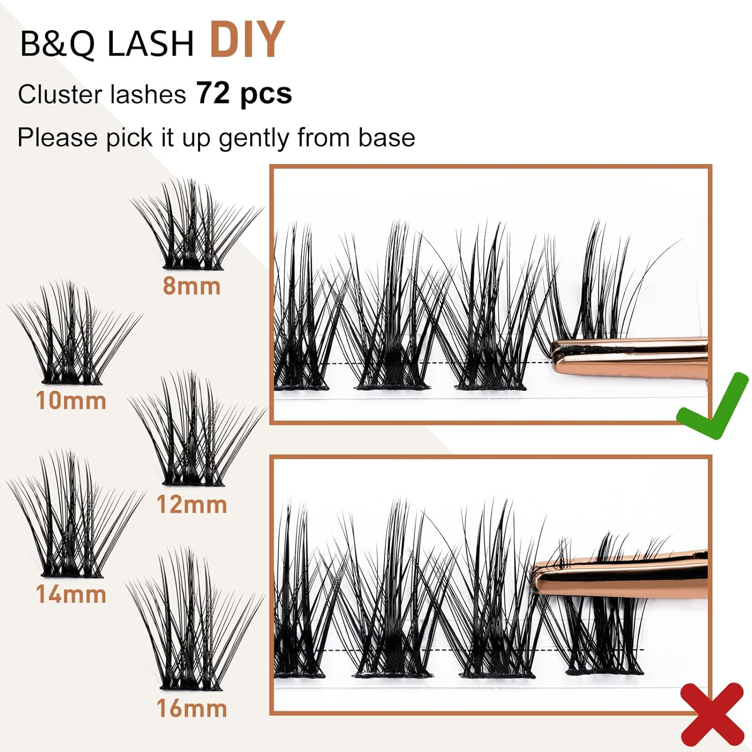 DIY Lash Extension Kit Individual Eyelash Extension Kit B&Q D Curl Cluster Lashes Individual Eyelashes with Lash Bond and Seal, Lash Applicator Tool DIY Lash Extensions at Home (Kit,40D-0.07D-8-18mix)