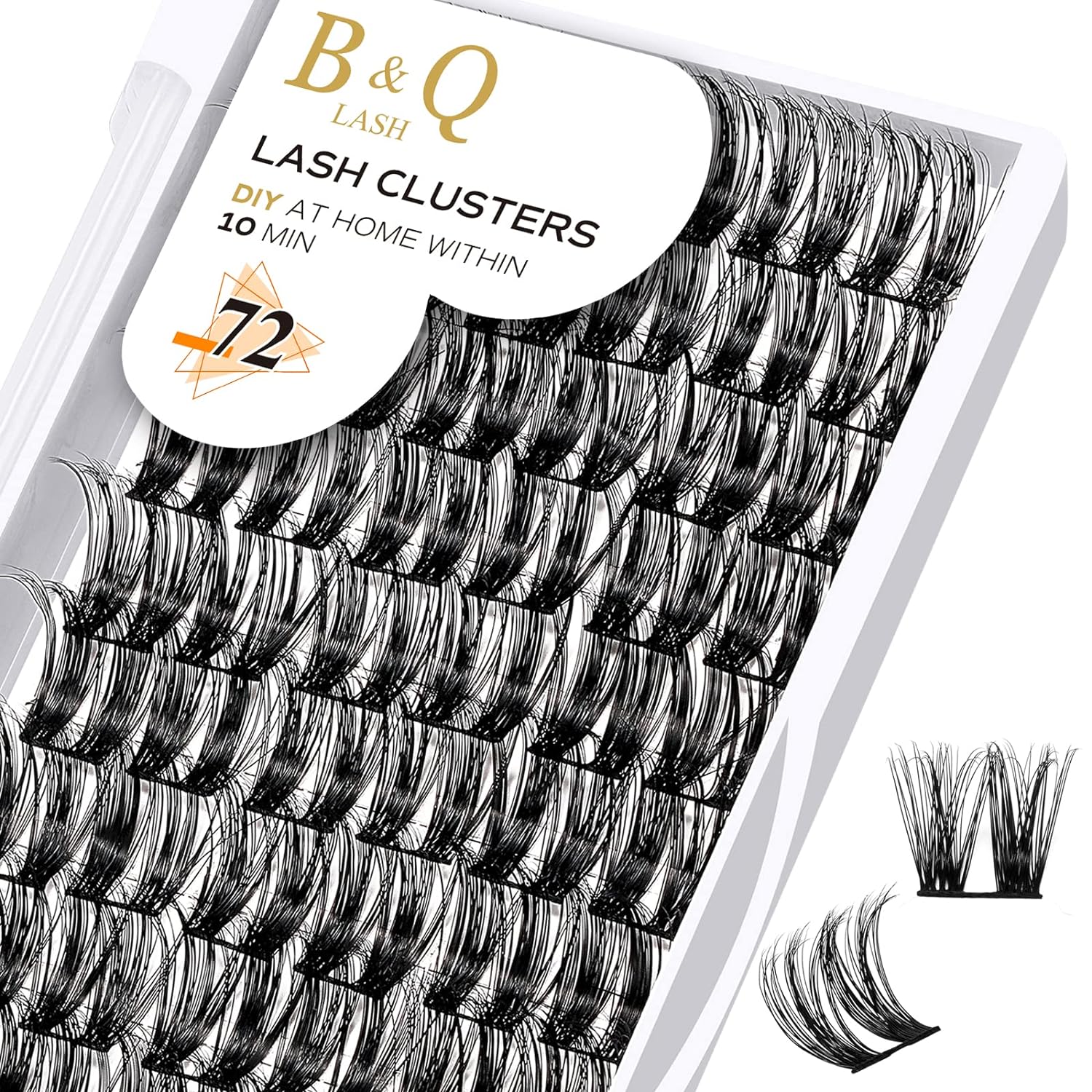 DIY Lash Extension Kit Individual Eyelash Extension Kit B&Q D Curl Cluster Lashes Individual Eyelashes with Lash Bond and Seal, Lash Applicator Tool DIY Lash Extensions at Home (Kit,40D-0.07D-8-18mix)