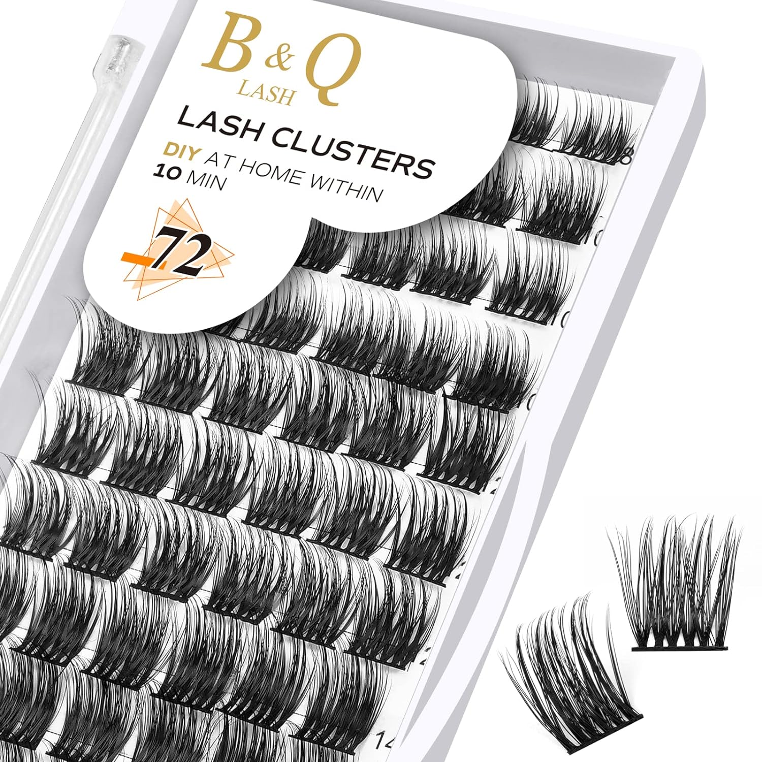 DIY Lash Extension Kit Individual Eyelash Extension Kit B&Q D Curl Cluster Lashes Individual Eyelashes with Lash Bond and Seal, Lash Applicator Tool DIY Lash Extensions at Home (Kit,40D-0.07D-8-18mix)