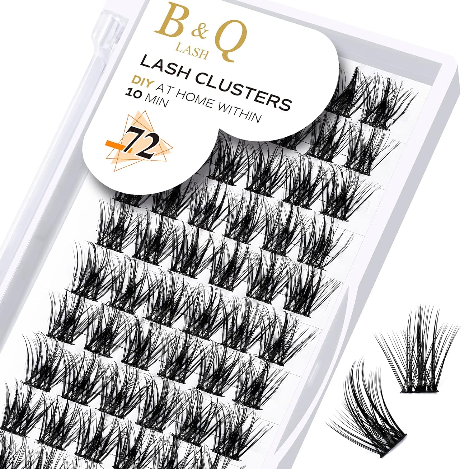 DIY Lash Extension Kit Individual Eyelash Extension Kit B&Q D Curl Cluster Lashes Individual Eyelashes with Lash Bond and Seal, Lash Applicator Tool DIY Lash Extensions at Home (Kit,40D-0.07D-8-18mix)