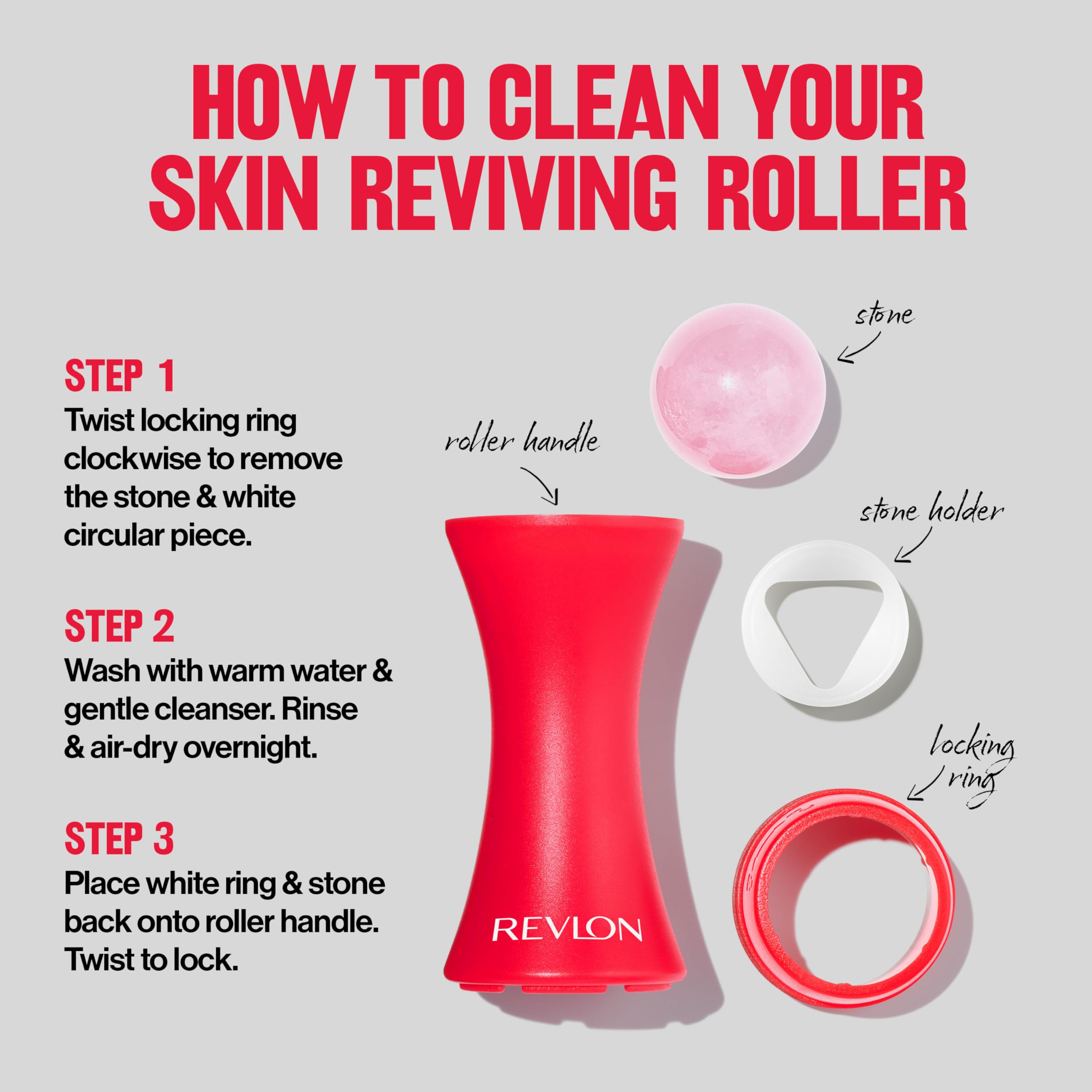 Revlon Face Roller, Gifts for Women, Stocking Stuffers, Oily Skin Control for Face Makeup, Oil Absorbing, Volcanic Reusable Facial Skincare Tool for At-Home or On-the-Go Mini Massage