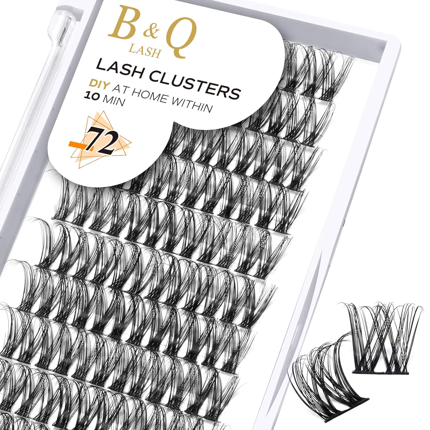 DIY Lash Extension Kit Individual Eyelash Extension Kit B&Q D Curl Cluster Lashes Individual Eyelashes with Lash Bond and Seal, Lash Applicator Tool DIY Lash Extensions at Home (Kit,40D-0.07D-8-18mix)