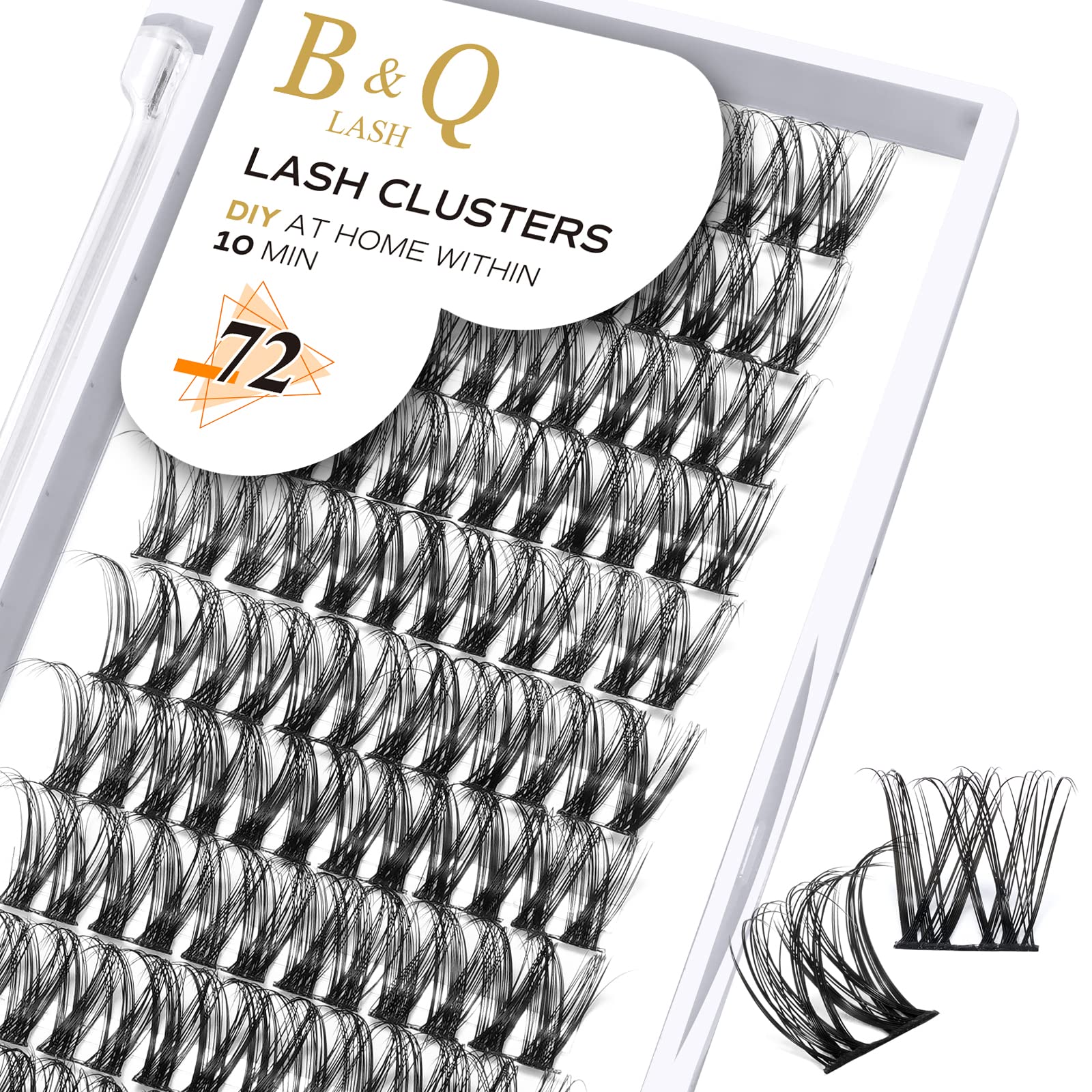 DIY Lash Extension Kit Individual Eyelash Extension Kit B&Q D Curl Cluster Lashes Individual Eyelashes with Lash Bond and Seal, Lash Applicator Tool DIY Lash Extensions at Home (Kit,40D-0.07D-8-18mix)