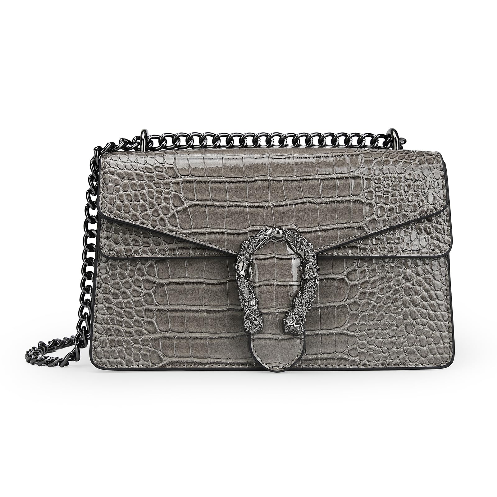 JBB Crossbody Shoulder Purse for Women - Snake Printed Leather Evening Clutch Chain Strap Small Satchel Bag