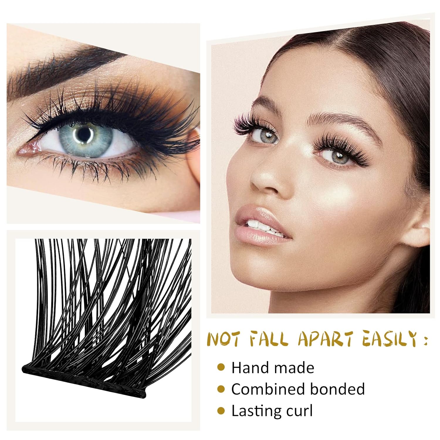 DIY Lash Extension Kit Individual Eyelash Extension Kit B&Q D Curl Cluster Lashes Individual Eyelashes with Lash Bond and Seal, Lash Applicator Tool DIY Lash Extensions at Home (Kit,40D-0.07D-8-18mix)