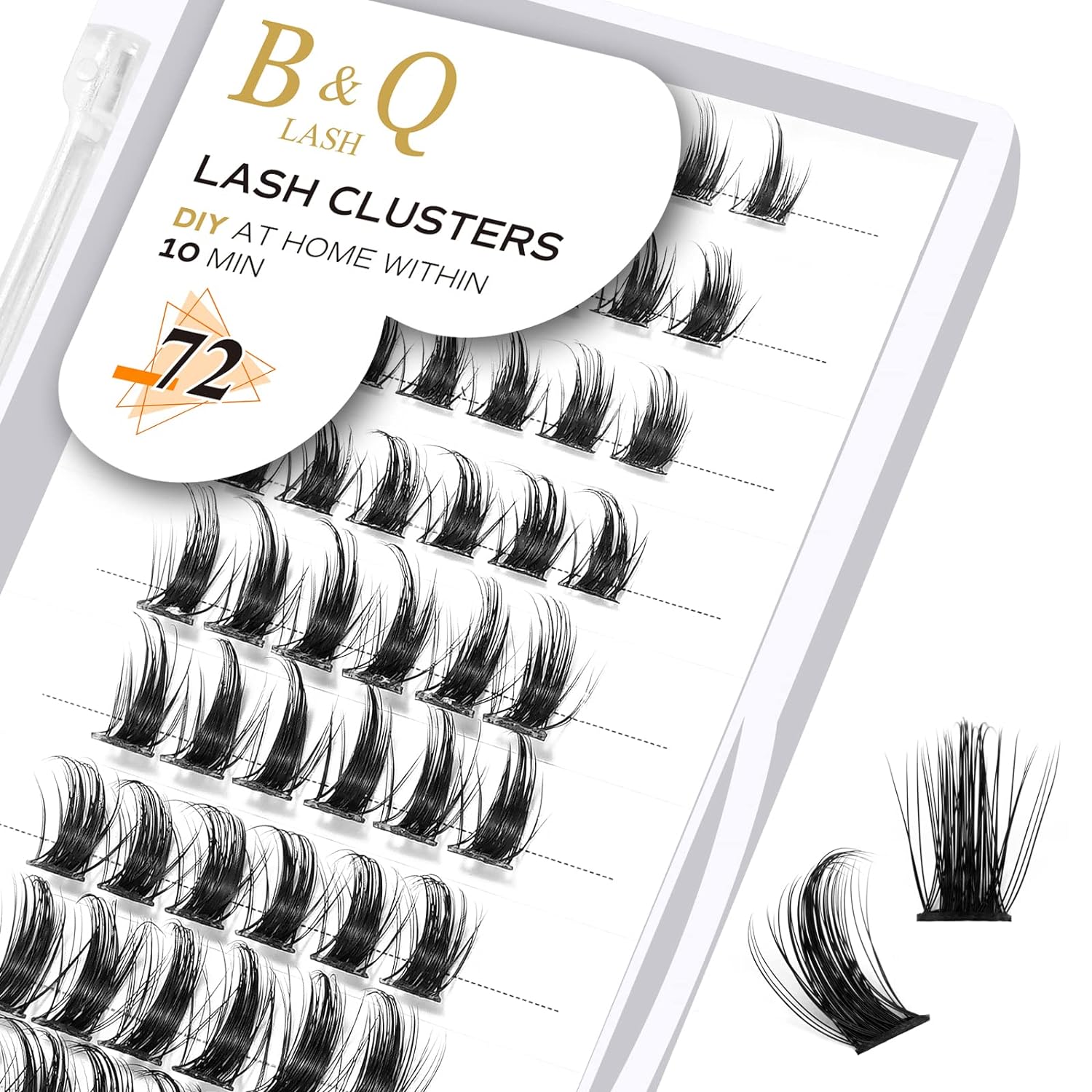 DIY Lash Extension Kit Individual Eyelash Extension Kit B&Q D Curl Cluster Lashes Individual Eyelashes with Lash Bond and Seal, Lash Applicator Tool DIY Lash Extensions at Home (Kit,40D-0.07D-8-18mix)