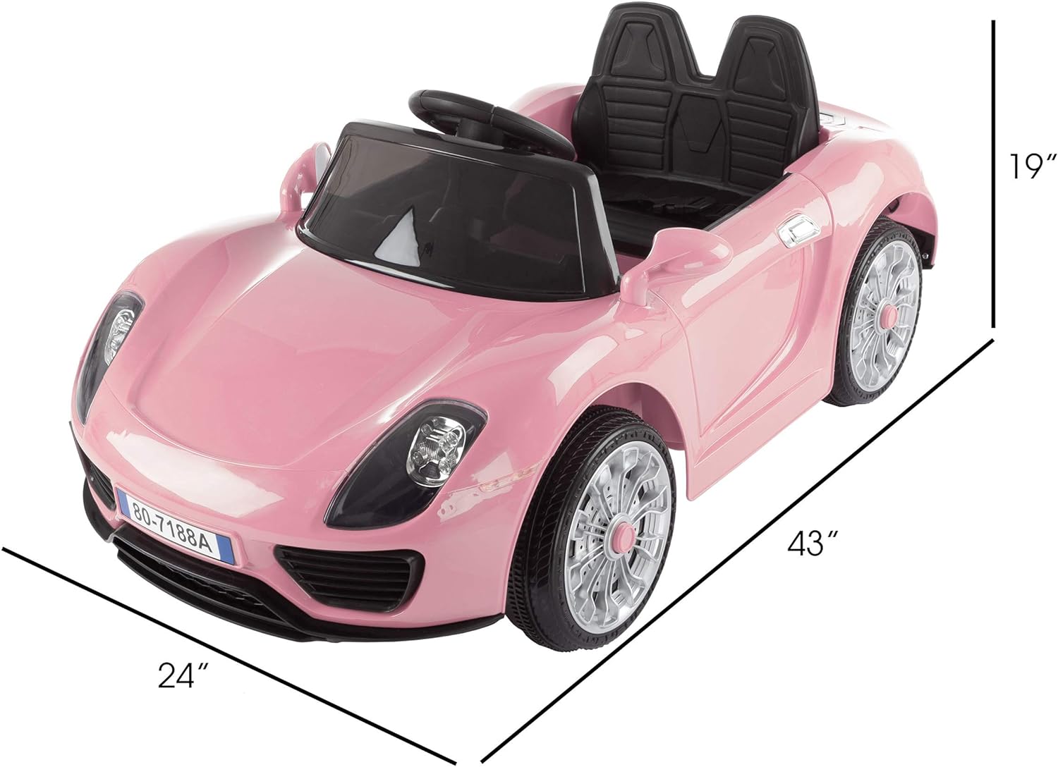 Lil' Rider Kids Ride On Car with Remote Control – Sports Car for Kids 6V Battery Powered Ride On Toys with Sound, MP3 and USB for Ages 3 – 6 (Pink)