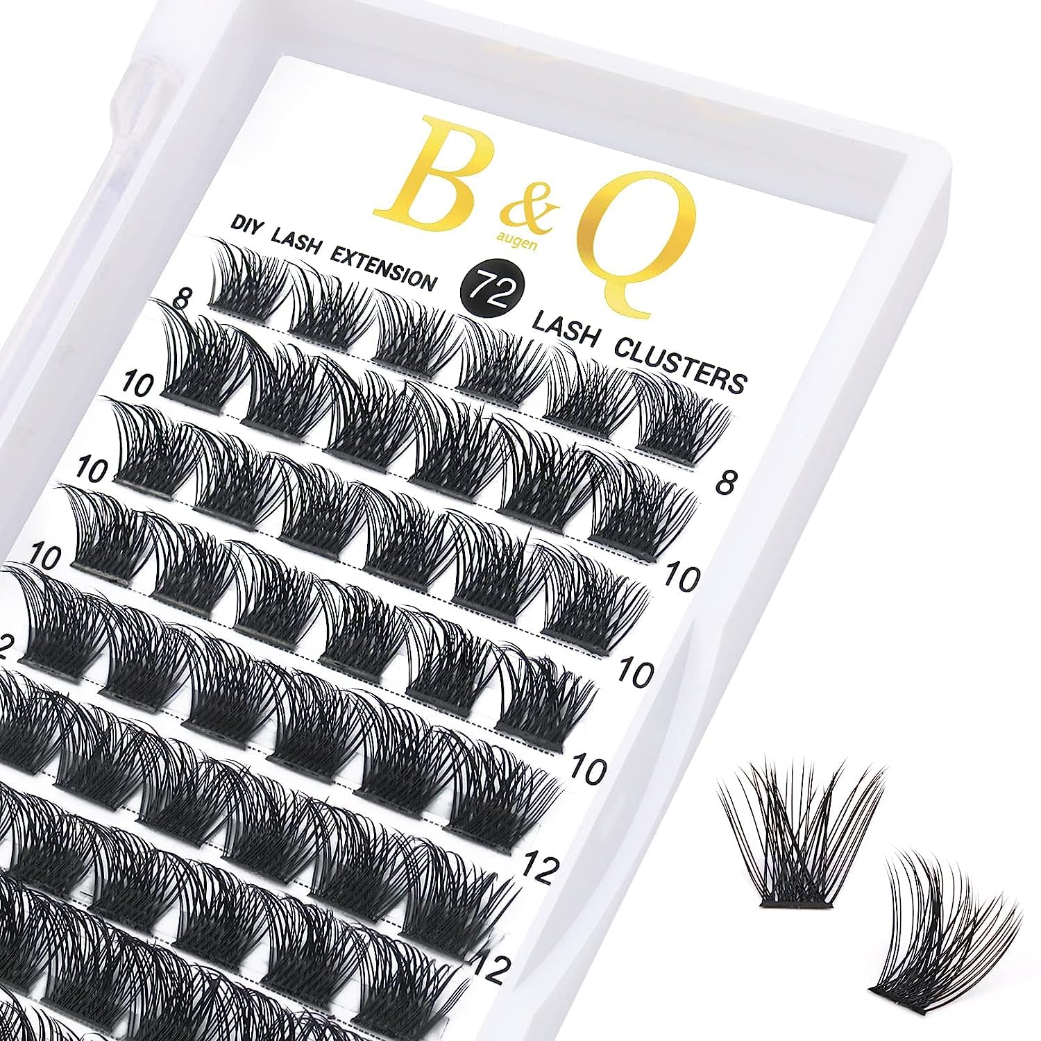 DIY Lash Extension Kit Individual Eyelash Extension Kit B&Q D Curl Cluster Lashes Individual Eyelashes with Lash Bond and Seal, Lash Applicator Tool DIY Lash Extensions at Home (Kit,40D-0.07D-8-18mix)