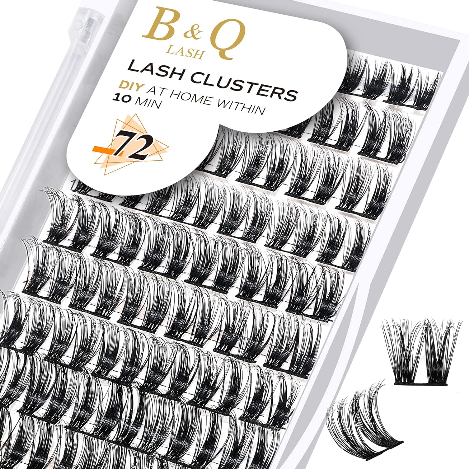 DIY Lash Extension Kit Individual Eyelash Extension Kit B&Q D Curl Cluster Lashes Individual Eyelashes with Lash Bond and Seal, Lash Applicator Tool DIY Lash Extensions at Home (Kit,40D-0.07D-8-18mix)