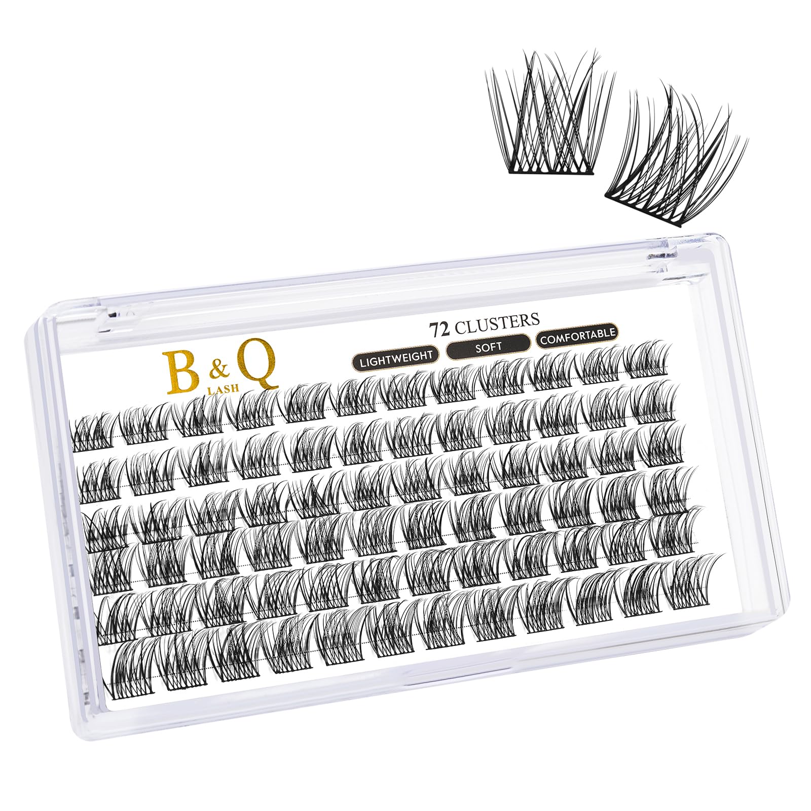 DIY Lash Extension Kit Individual Eyelash Extension Kit B&Q D Curl Cluster Lashes Individual Eyelashes with Lash Bond and Seal, Lash Applicator Tool DIY Lash Extensions at Home (Kit,40D-0.07D-8-18mix)