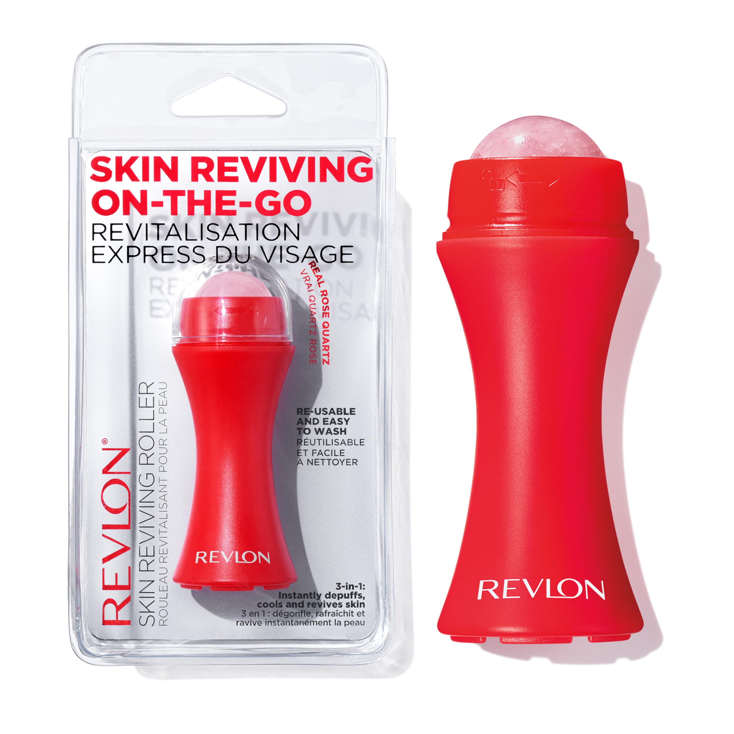 Revlon Face Roller, Gifts for Women, Stocking Stuffers, Oily Skin Control for Face Makeup, Oil Absorbing, Volcanic Reusable Facial Skincare Tool for At-Home or On-the-Go Mini Massage