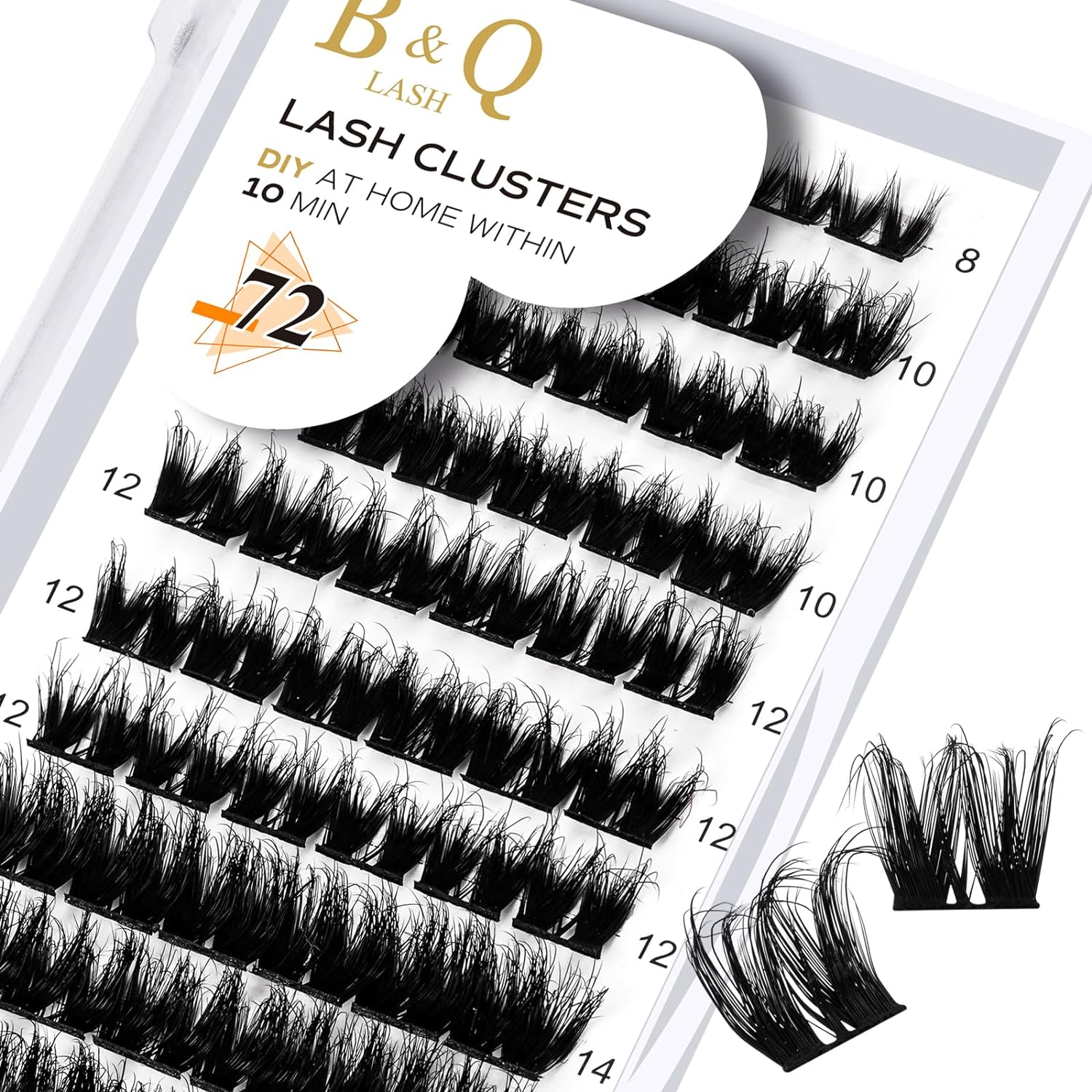 DIY Lash Extension Kit Individual Eyelash Extension Kit B&Q D Curl Cluster Lashes Individual Eyelashes with Lash Bond and Seal, Lash Applicator Tool DIY Lash Extensions at Home (Kit,40D-0.07D-8-18mix)