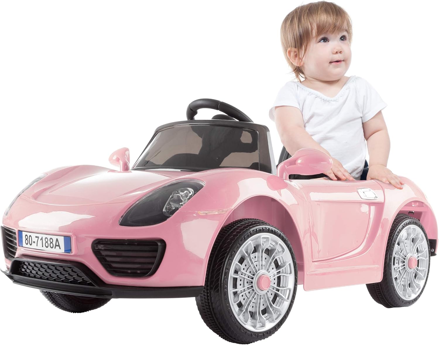 Lil' Rider Kids Ride On Car with Remote Control – Sports Car for Kids 6V Battery Powered Ride On Toys with Sound, MP3 and USB for Ages 3 – 6 (Pink)