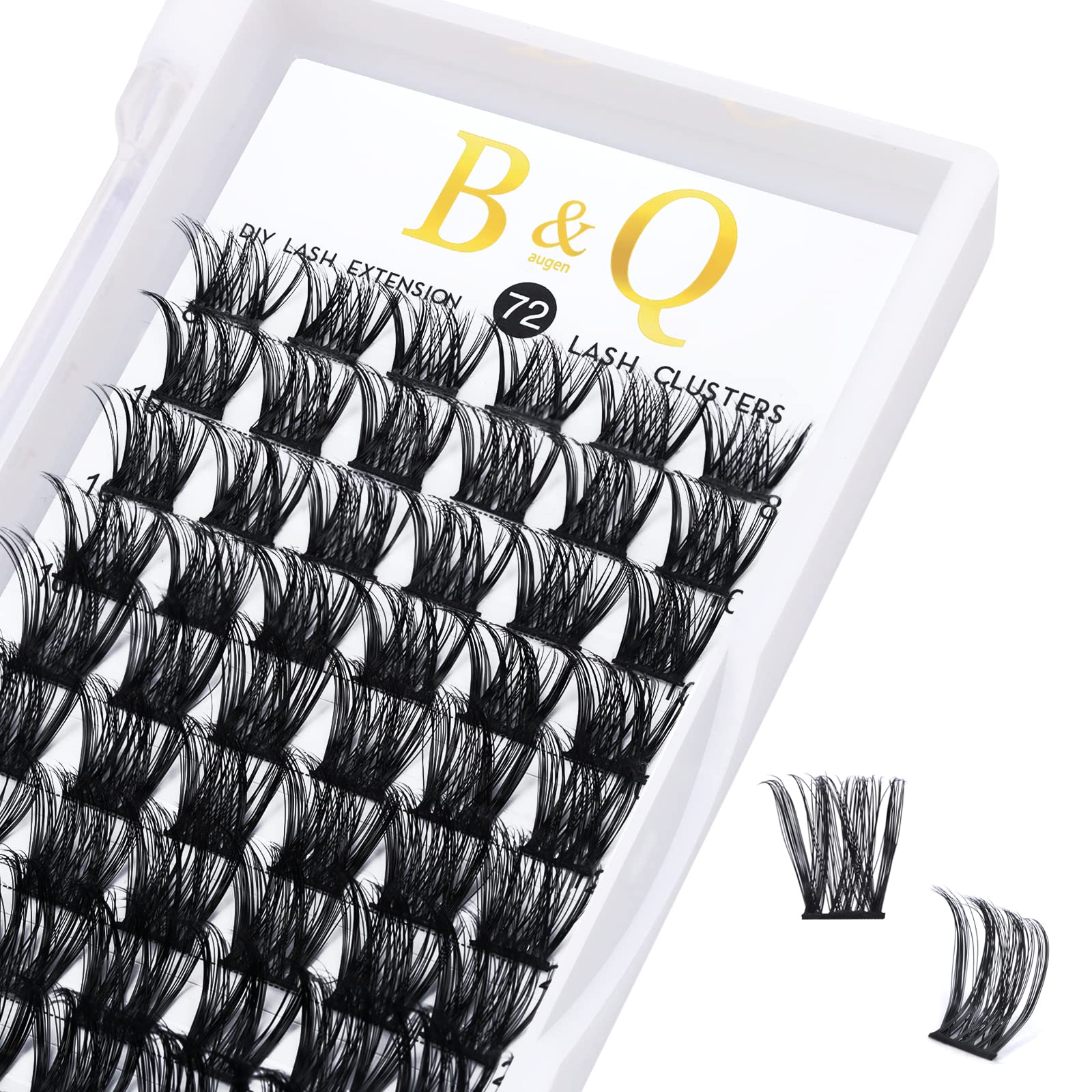 DIY Lash Extension Kit Individual Eyelash Extension Kit B&Q D Curl Cluster Lashes Individual Eyelashes with Lash Bond and Seal, Lash Applicator Tool DIY Lash Extensions at Home (Kit,40D-0.07D-8-18mix)