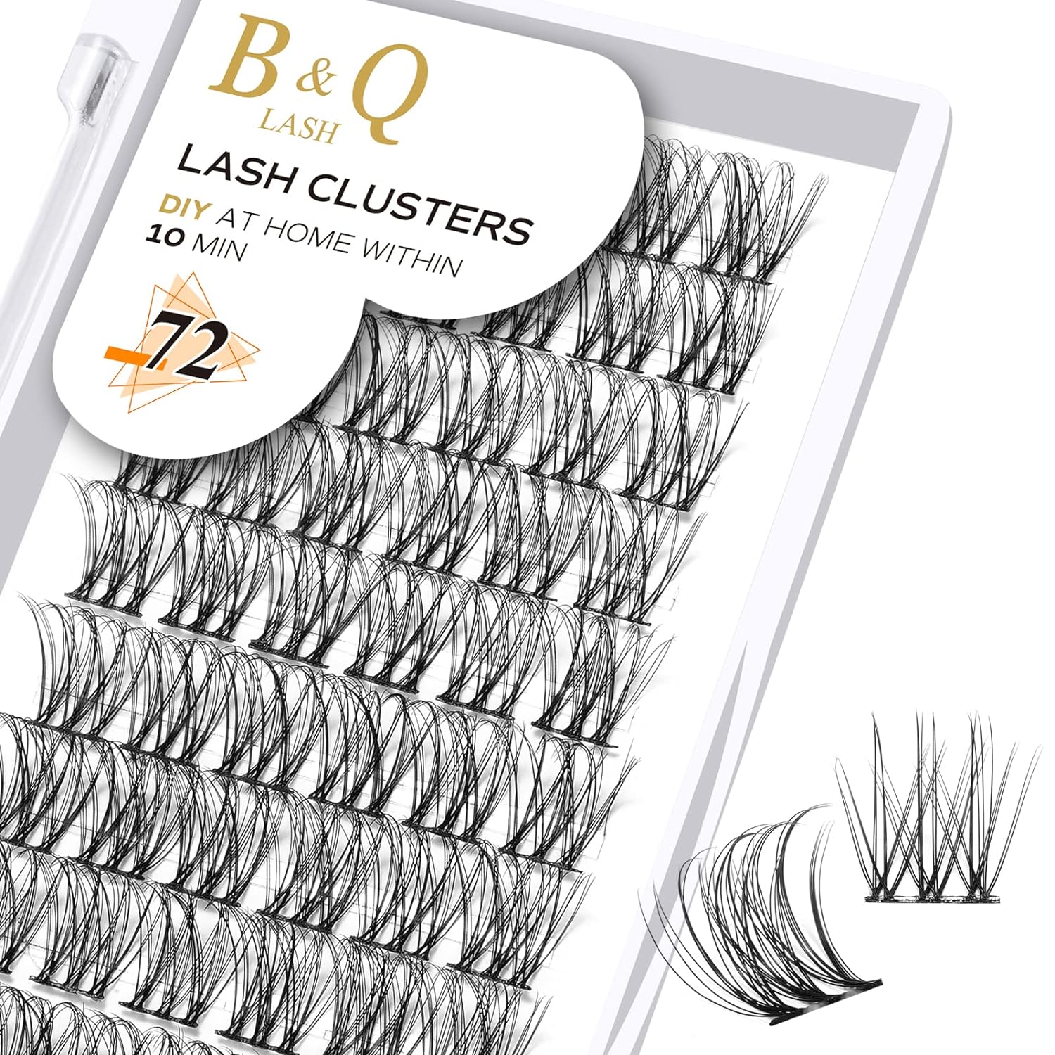 DIY Lash Extension Kit Individual Eyelash Extension Kit B&Q D Curl Cluster Lashes Individual Eyelashes with Lash Bond and Seal, Lash Applicator Tool DIY Lash Extensions at Home (Kit,40D-0.07D-8-18mix)