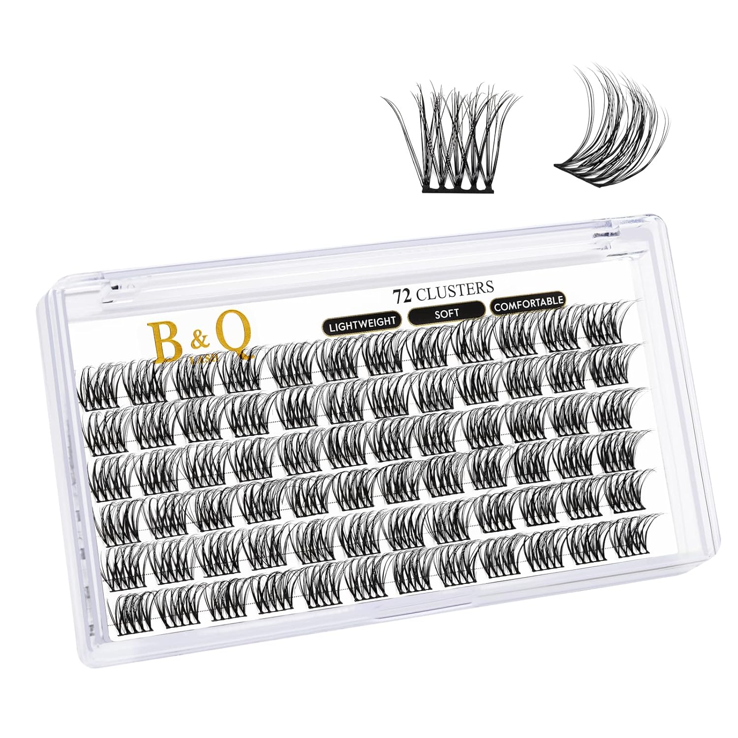 DIY Lash Extension Kit Individual Eyelash Extension Kit B&Q D Curl Cluster Lashes Individual Eyelashes with Lash Bond and Seal, Lash Applicator Tool DIY Lash Extensions at Home (Kit,40D-0.07D-8-18mix)