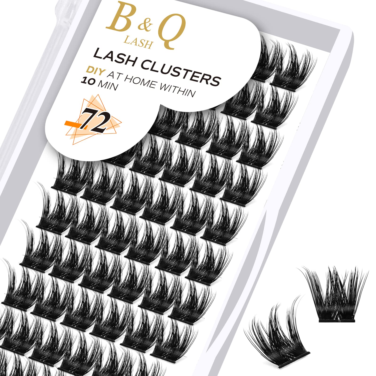 DIY Lash Extension Kit Individual Eyelash Extension Kit B&Q D Curl Cluster Lashes Individual Eyelashes with Lash Bond and Seal, Lash Applicator Tool DIY Lash Extensions at Home (Kit,40D-0.07D-8-18mix)