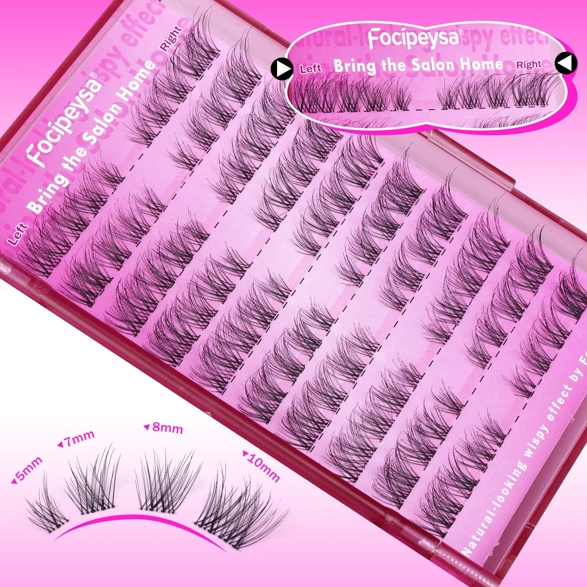 DIY Eyelash Extension Kit Volume Fluffy Lash Clusters Kit 10-18mm Thick Lash Extensions 90D Individual Eyelashes Extensions Kit with Lash Bond, Lash Remover, Lash Applicator (90D-D Curl-200Pcs)