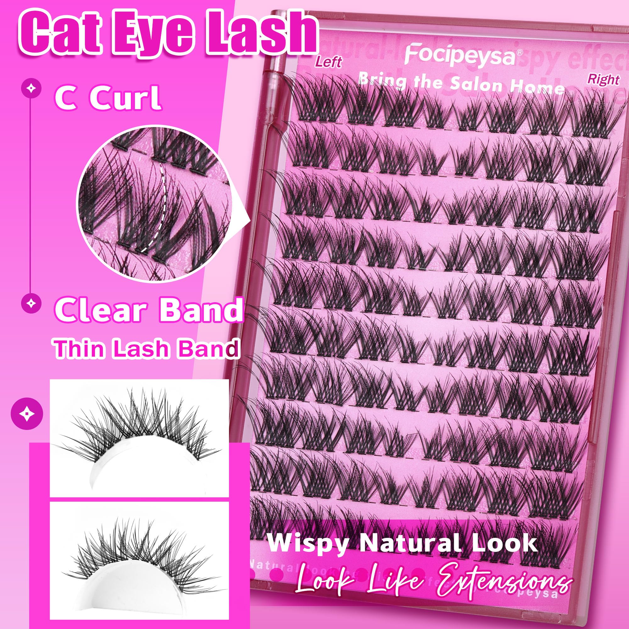 DIY Eyelash Extension Kit Volume Fluffy Lash Clusters Kit 10-18mm Thick Lash Extensions 90D Individual Eyelashes Extensions Kit with Lash Bond, Lash Remover, Lash Applicator (90D-D Curl-200Pcs)