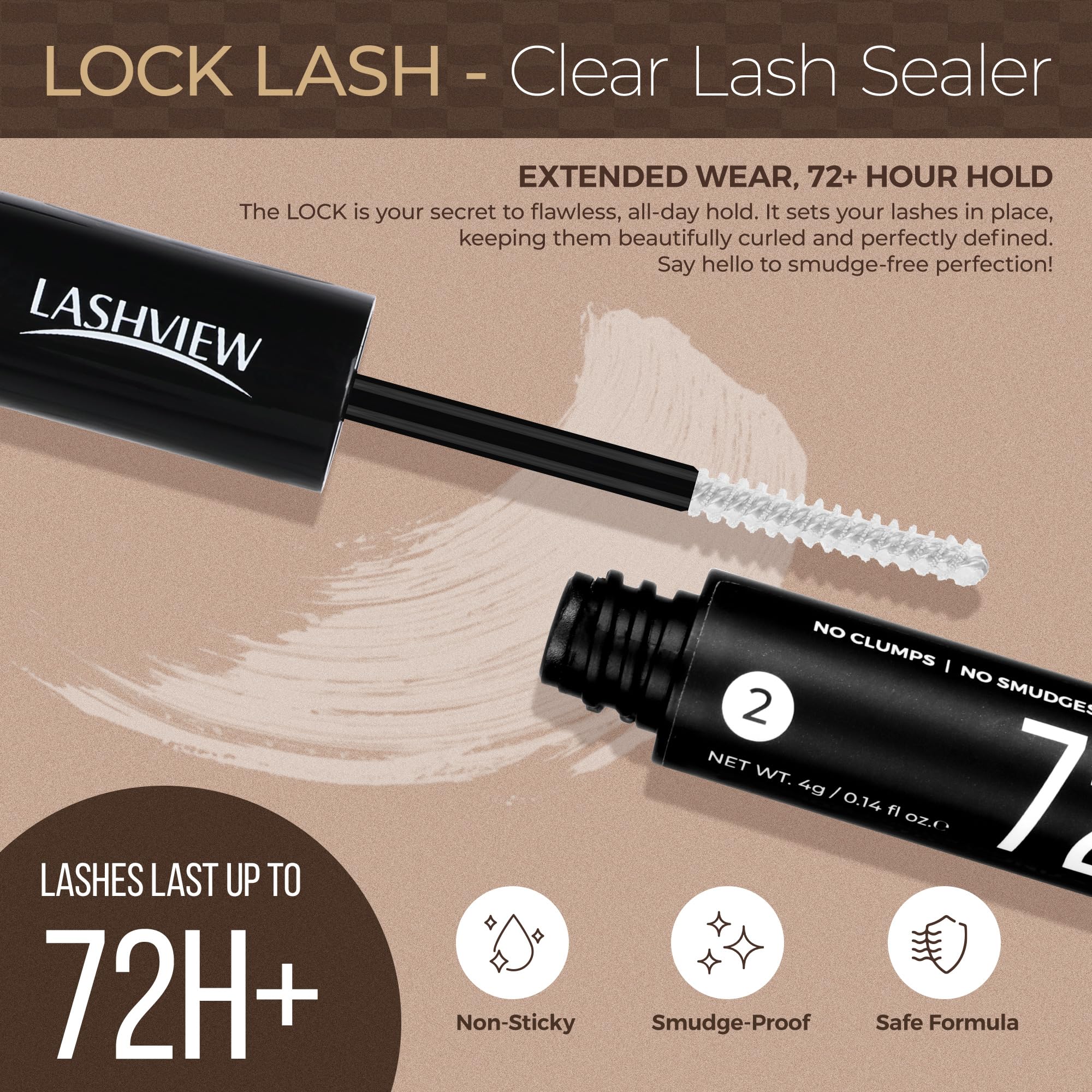 LASHVIEW 2 in 1 Lash Glue & Remover, Waterproof Mascara Adhesive With Strong 48 Hour Hold, Fast Removal With No Residue