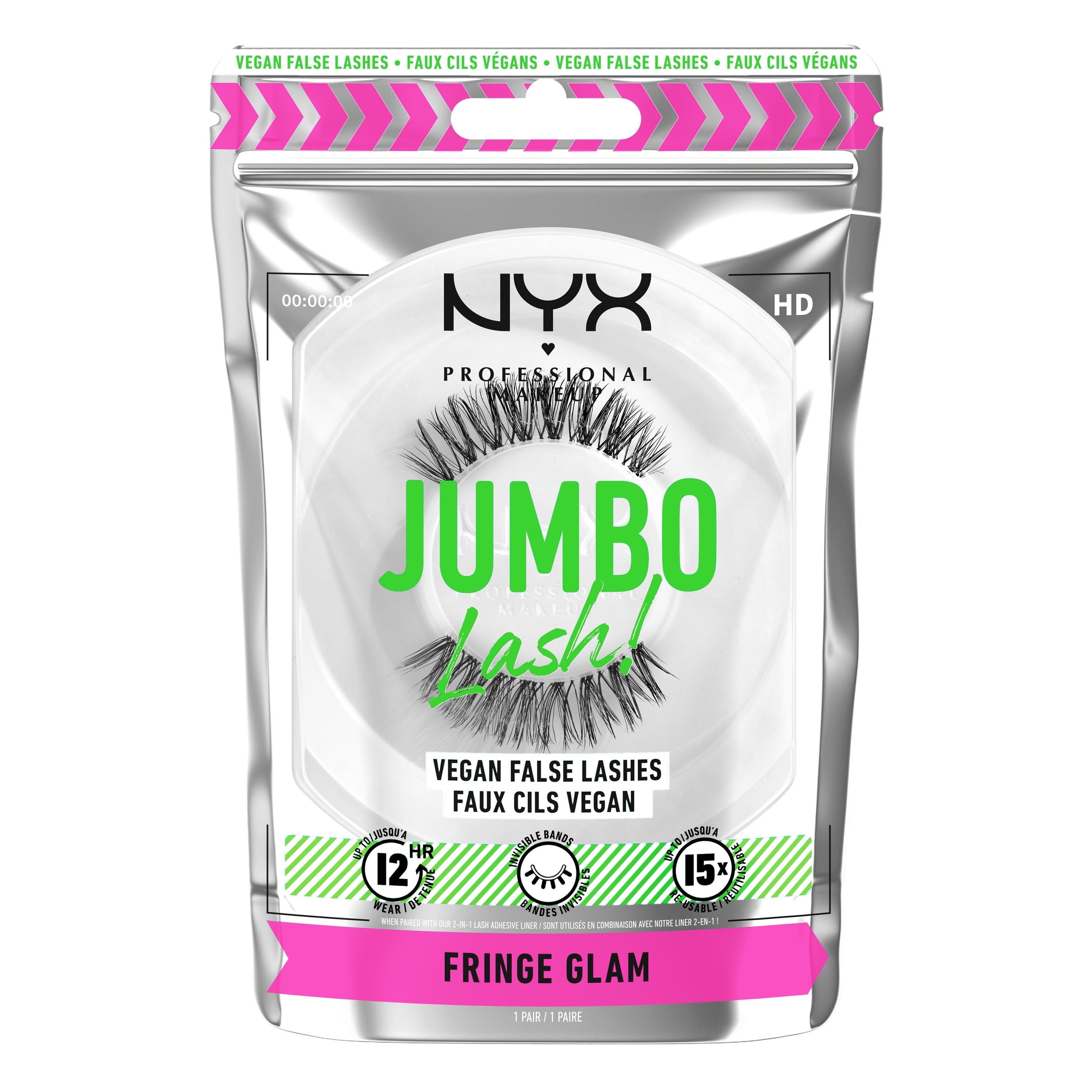 Jumbo Lash Vegan False Eyelashes, Fringe Glam