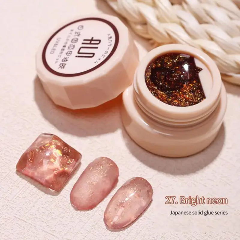 Japanese Solid Nail Polish Gel Nail Shop Special Popular Color Canned Solid Cream Solid Glue Nail Polish Glitter Varnishes TSLM1