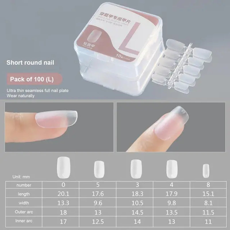 500Pcs Press on False Nails Acrylic Press on Nails Coffin Artificial Nails Clear Fake Nail Tips for Extension Manicure Tool