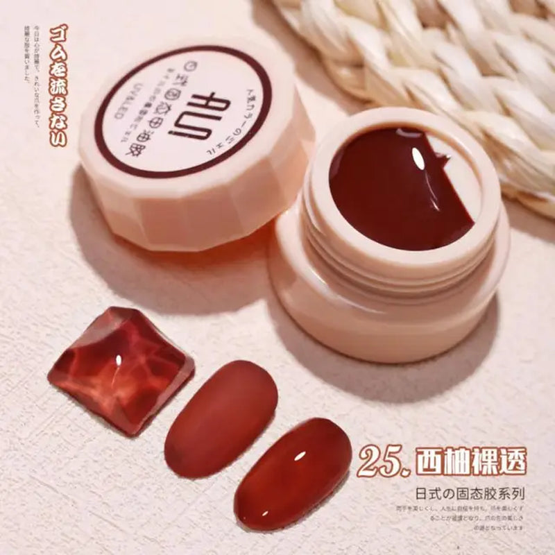 Japanese Solid Nail Polish Gel Nail Shop Special Popular Color Canned Solid Cream Solid Glue Nail Polish Glitter Varnishes TSLM1