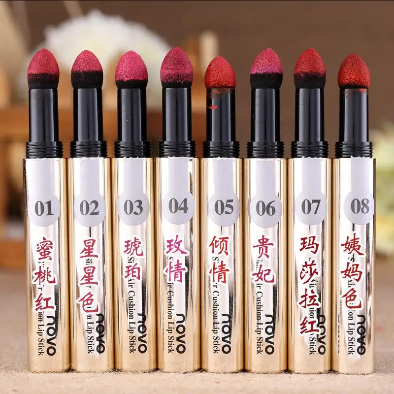 NOVO 12 Colors Lips Makeup Lipstick Lip Gloss Long Lasting Moisture Cosmetic Lipstick Red Lip Matte Lipstick Waterproof