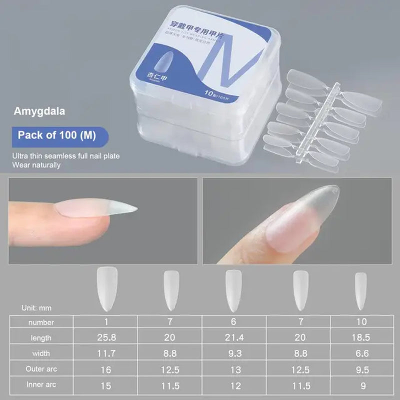 500Pcs Press on False Nails Acrylic Press on Nails Coffin Artificial Nails Clear Fake Nail Tips for Extension Manicure Tool